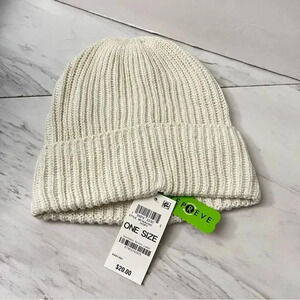 Style & Co. Beanie Hat Cuff Ivory One Size Knitted